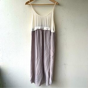 Wilfred Cream and Gray Midi Dress